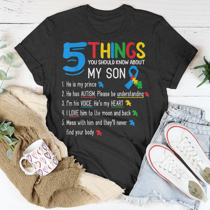 Autistic Son Autism Awareness Support For Mom Dad Parents Unisex T-Shirt Unique Gifts
