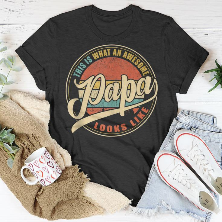 Mens What An Awesome Dad Papa Grandpa Looks Like Vintage T-Shirt Funny Gifts
