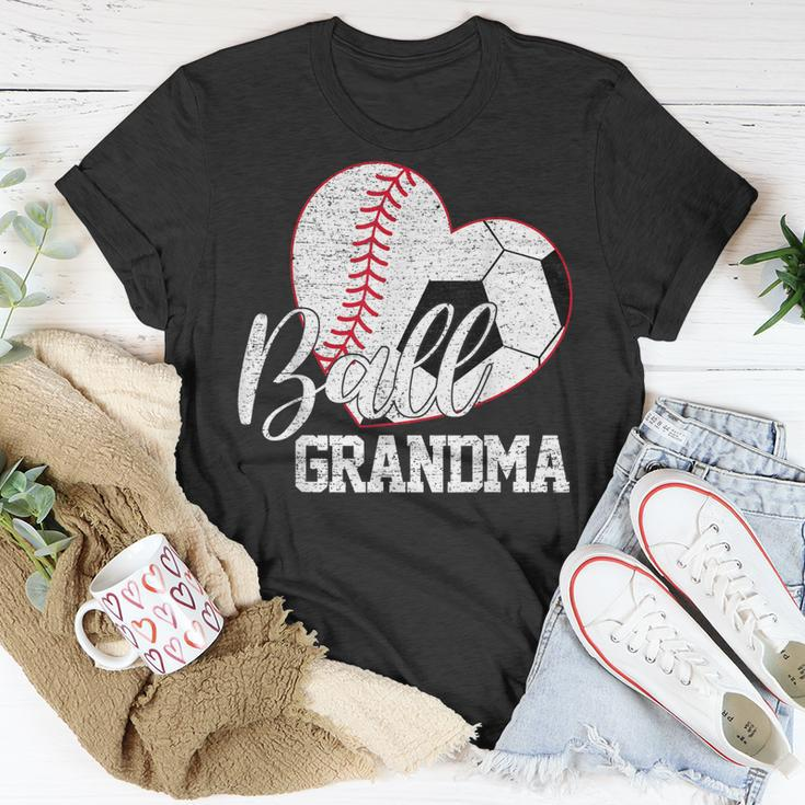 Ball Grandma Both Of Soccer Baseball Gifts Women Mothers Day Unisex T-Shirt Unique Gifts