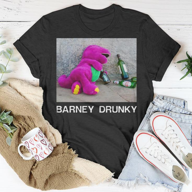 Barney Drunky Wine Bottle The Dinosaur Unisex T-Shirt Unique Gifts