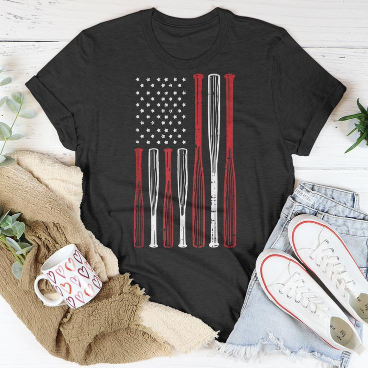 Baseball 4Th Of July American Flag Patriotic Sports Player Unisex T-Shirt Unique Gifts