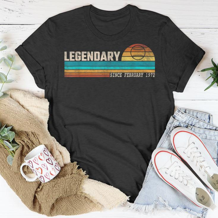 Baseballspieler Legende Seit Februar 1972 Geburtstag T-Shirt Lustige Geschenke