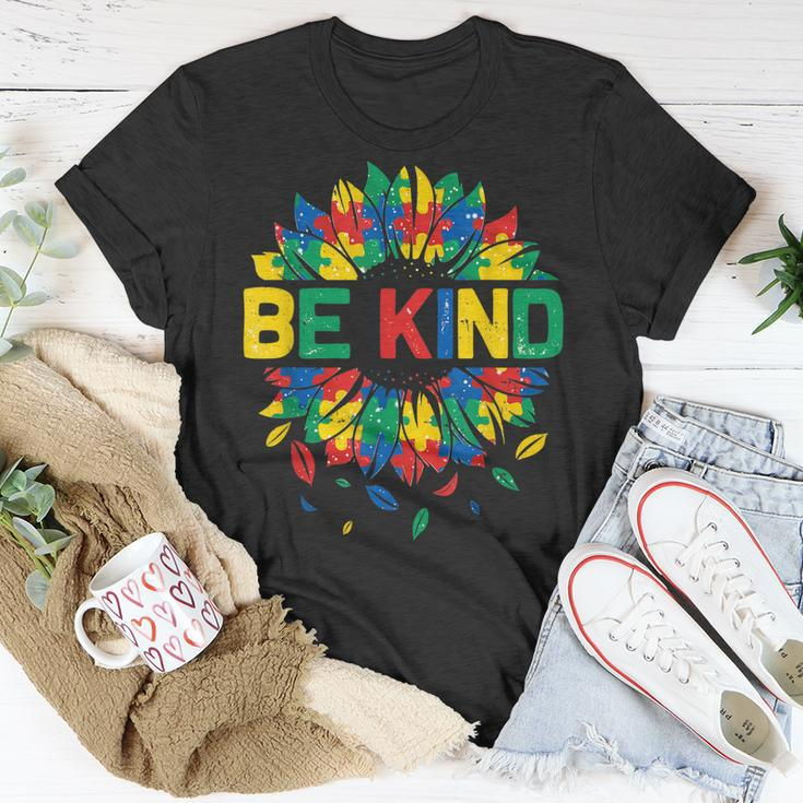 Be Kind Autism Awareness Women Girls Sunflower Unisex T-Shirt Unique Gifts