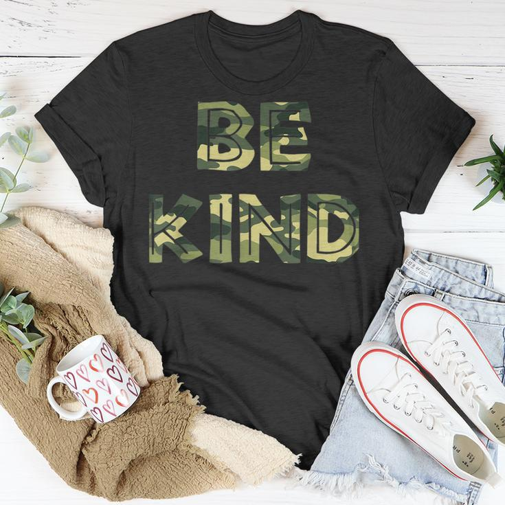 Be Kind Camo Military Antibullying Unisex T-Shirt Unique Gifts