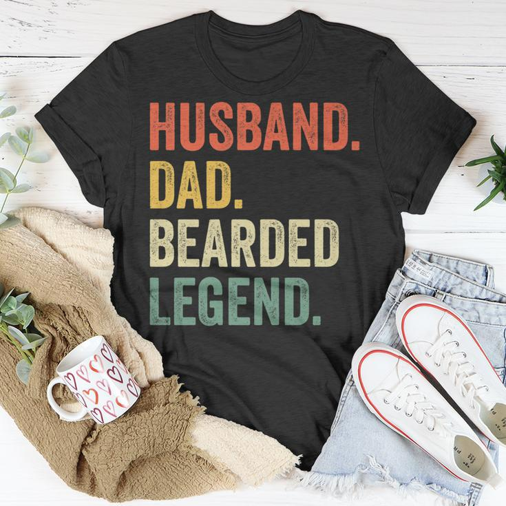 Mens Bearded Husband Dad Beard Legend Vintage V2 T-Shirt Funny Gifts