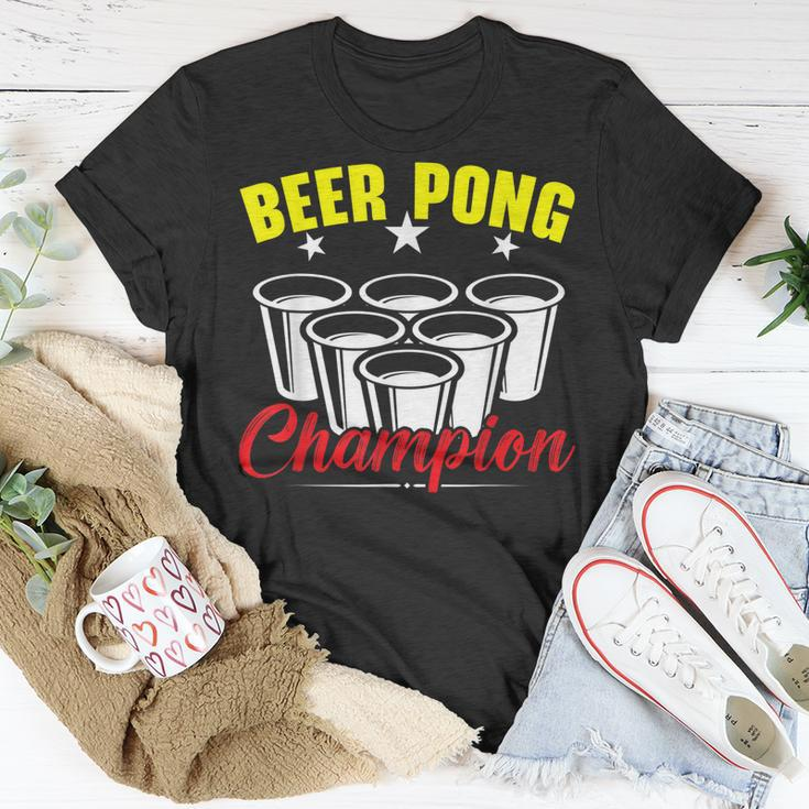 Beer Pong Champion Alkohol Trinkspiel Beer Pong T-Shirt Lustige Geschenke