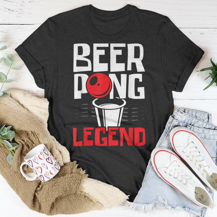 Beer Pong Legend Alkohol Trinkspiel Beer Pong V2 T-Shirt Lustige Geschenke