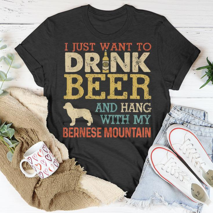 Bernese Mountain Dad Drink Beer Hang With Dog Vintage T-Shirt Funny Gifts
