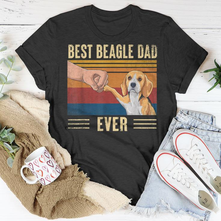 Mens Best Beagle Dad Ever Vintage Fist Bump Dog Lover T-Shirt Funny Gifts