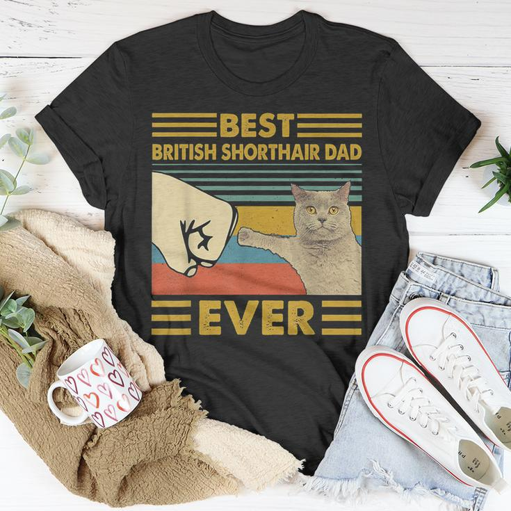 Best British Shorthair Dad Ever Retro Vintage Sunset Unisex T-Shirt Unique Gifts