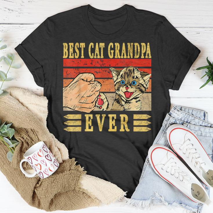 Best Cat Grandpa Ever Katzen Opa Vatertag Geburtstag Katze T-Shirt Lustige Geschenke