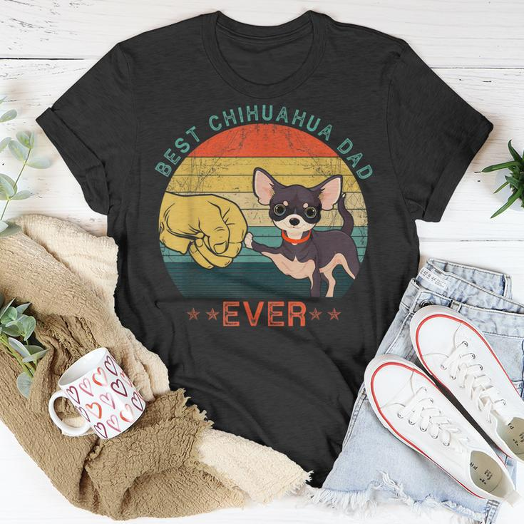 Best Chihuahua Dad Ever Vintage Dog Dad Gift Fathers Day Gift For Mens Unisex T-Shirt Funny Gifts