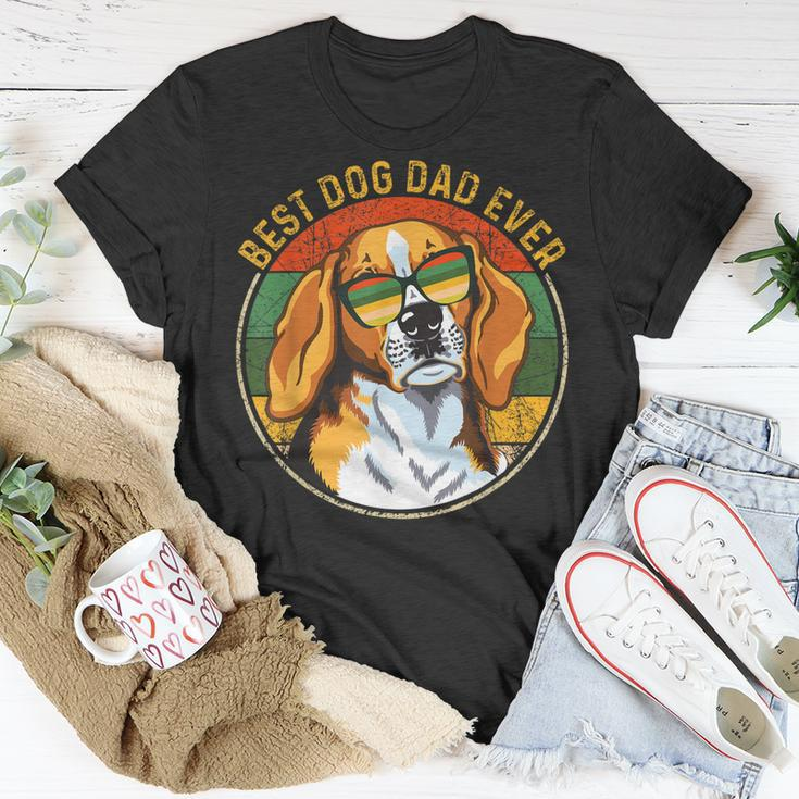 Best Dog Dad Ever Retro Vintage Beagle Dog Lover Gift Gift For Mens Unisex T-Shirt Unique Gifts