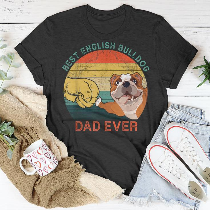 Mens Best English Bulldog Dad Ever Fathers Day For Dog Dad Papa T-Shirt Funny Gifts