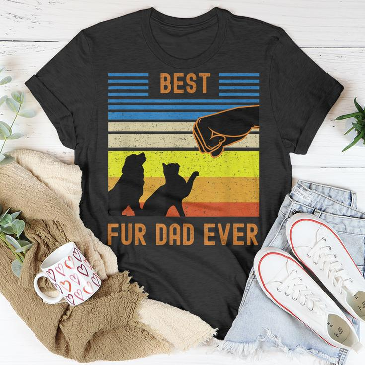 Best Fur Dad Ever Vintage Retro Dog And Cat Owner V2 T-Shirt Funny Gifts