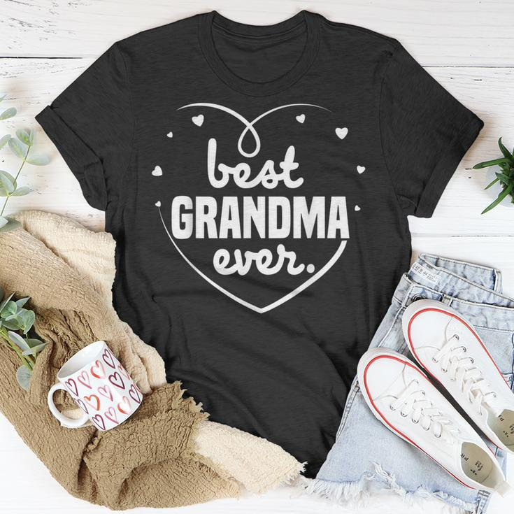 Best Grandma Ever Grandma Mothers Day Hearts Birthday Gifts Unisex T-Shirt Funny Gifts
