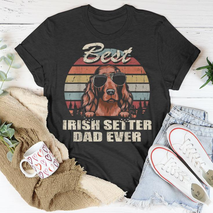 Best Irish Setter Dad Ever Fathers Day Cool Dog Vintage Gift For Mens Unisex T-Shirt Funny Gifts