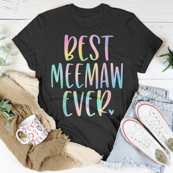 Best Meemaw Ever Gifts Grandma Mothers Day Tie Dye Unisex T-Shirt Funny Gifts