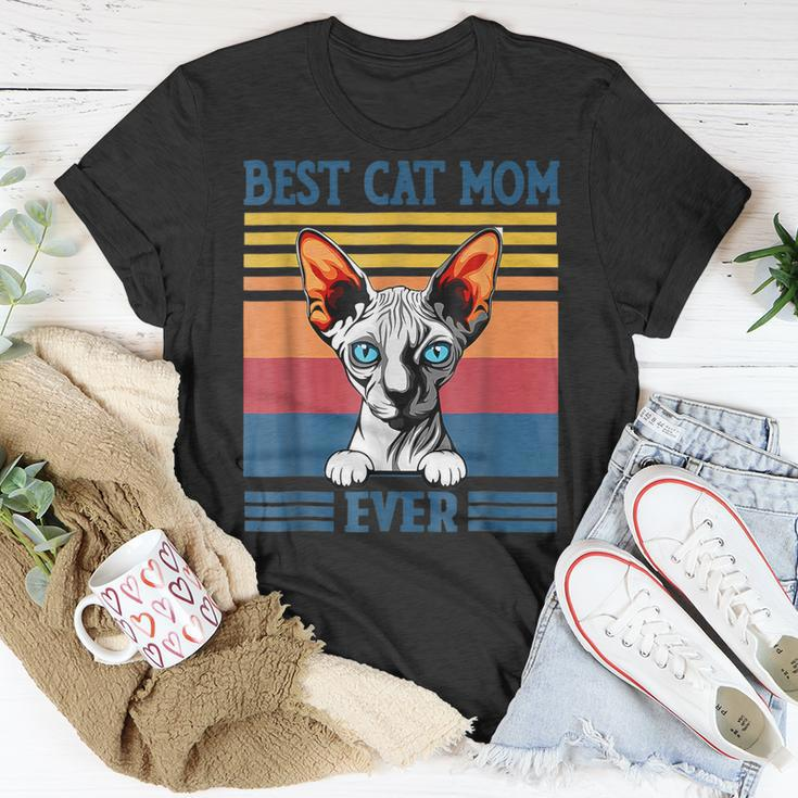Best Sphynx Mom Ever Funny Hairless Cat Lover Vintage Unisex T-Shirt Funny Gifts