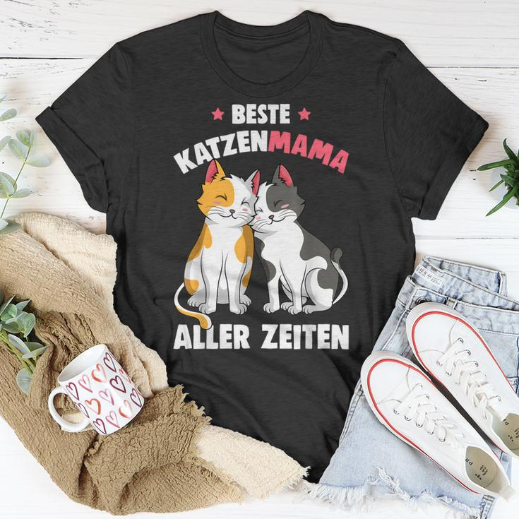 Beste Katzen Mama Aller Zeiten Katzenmama Katze Damen T-Shirt Lustige Geschenke