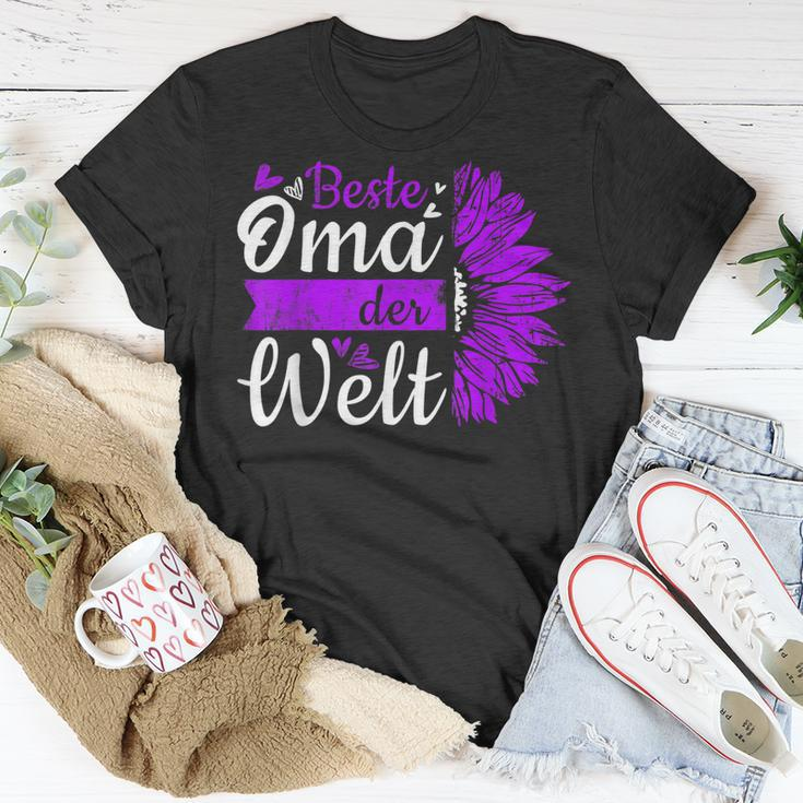 Beste Oma Der Welt Zum Muttertag Lila Blume T-Shirt Lustige Geschenke