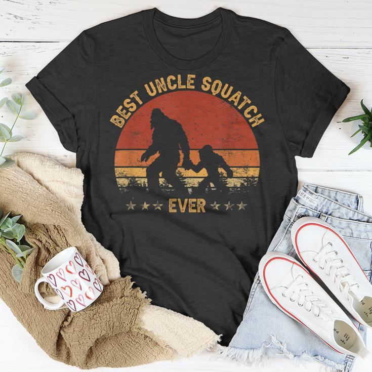 Bigfoot Uncle Best Uncle Squatch Ever Sasquatch Fathers Day Unisex T-Shirt Funny Gifts