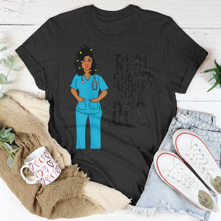 Black African American Nurse Natural Hair Locs Dreadlocks Gift For Womens Unisex T-Shirt Unique Gifts