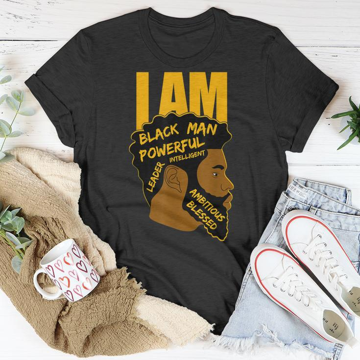 I Am Black King Powerful Leader Black History Month Dad Boys T-Shirt Funny Gifts