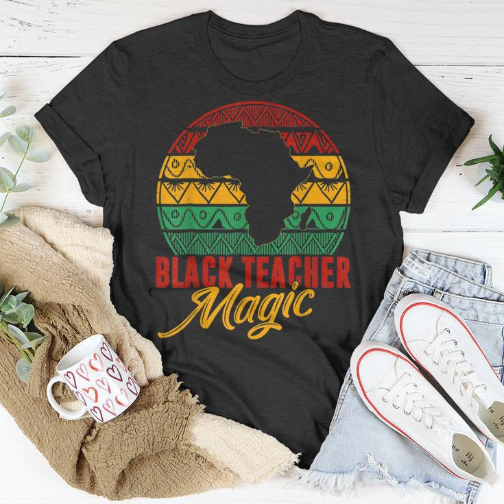 Black Teacher Magic Melanin Pride Black History Month V3 T-Shirt Funny Gifts