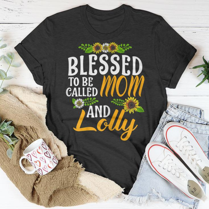 Blessed To Be Called Mom And Lolly Thanksgiving Christmas Gift For Womens Unisex T-Shirt Unique Gifts