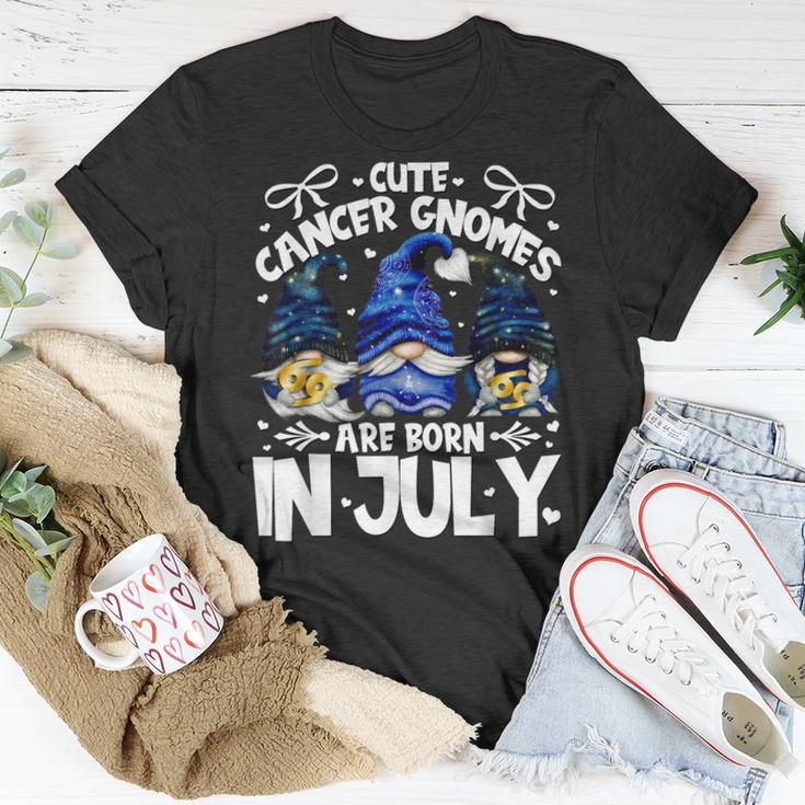 Born In July Zodiac Sign Cancer Mom And Dad Birthday Gnomes Bbjxqn Unisex T-Shirt Unique Gifts