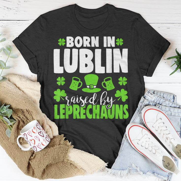 Born In Lublin Raised By Leprechauns T-Shirt Funny Gifts