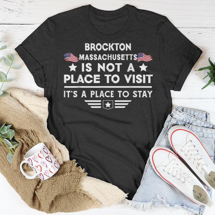 Brockton Massachusetts Ort Besuchen Bleiben Usa City T-Shirt Lustige Geschenke