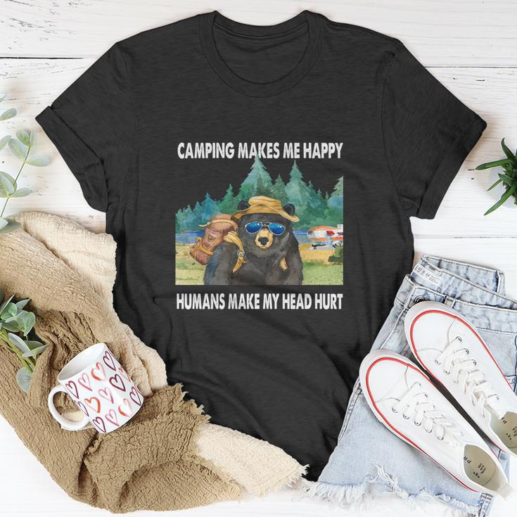 Camping Makes Me Happy Humans Make My Head Hurt T-Shirt Lustige Geschenke