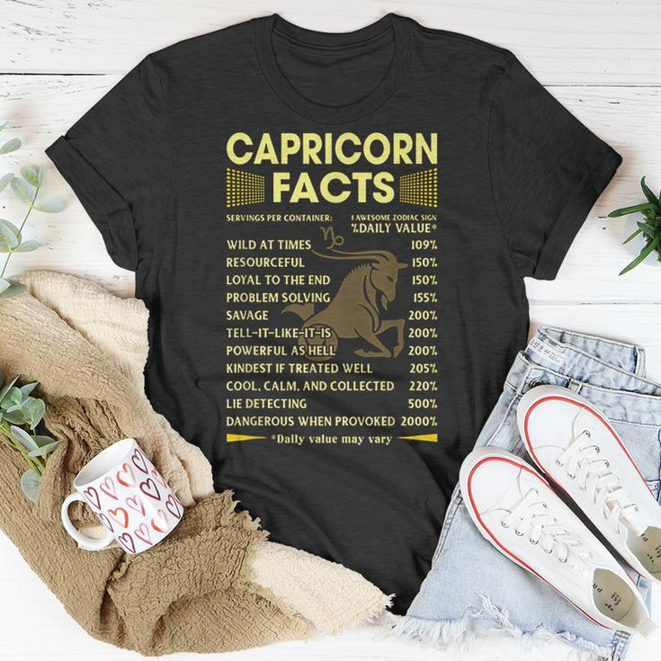 Capricorn Facts Zodiac Funny Capricorn Birthday Gift Unisex T-Shirt Unique Gifts