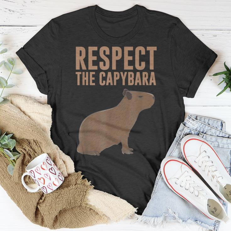 Capybara Gifts Respect The Capybara Cute Animal Unisex T-Shirt Unique Gifts