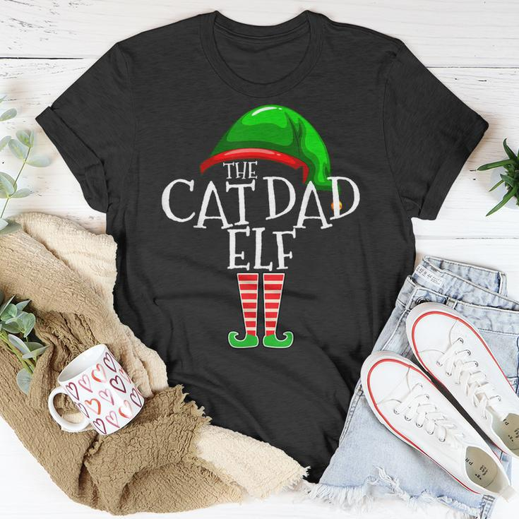 Cat Dad Elf Group Matching Family Christmas Daddy Men T-shirt Funny Gifts
