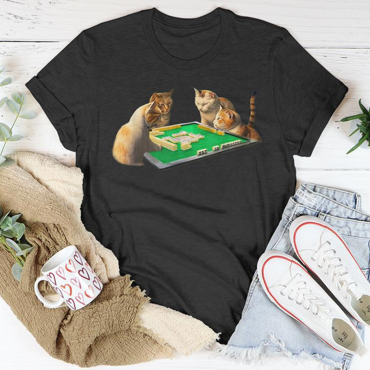 Cat Mahjong Funny With Letters Mens Funny Clothes Funny Goods Gift Jokushi Unisex T-Shirt Unique Gifts