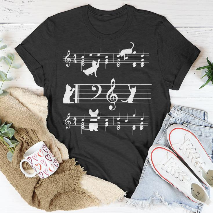 Cat Mom Cat Grandma Music Musical note and treble clef on stave Unisex T-Shirt Unisex T-Shirt Unique Gifts