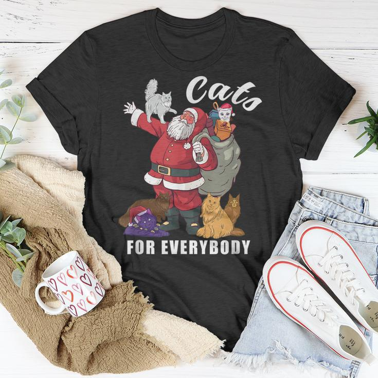 Cats For Everybody Weihnachtskatze Lustiges Weihnachtsmann T-Shirt Lustige Geschenke