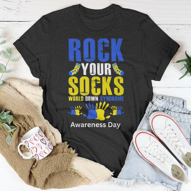 Celebrate Rock Your Socks World Down Syndrome Awareness Day Unisex T-Shirt Unique Gifts