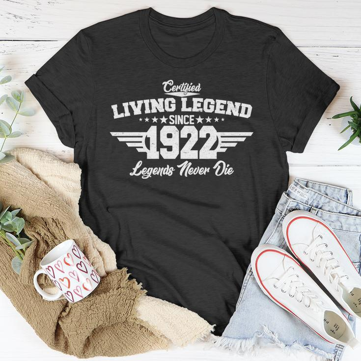 Certified Living Legend Since 1922 Legends Never Die 100Th Birthday Unisex T-Shirt Unique Gifts
