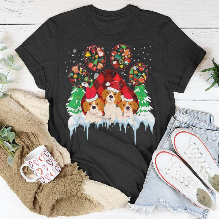 Christmas Santa Paws Dog Paws Beagle Dog Lover In Xmas T-shirt Funny Gifts