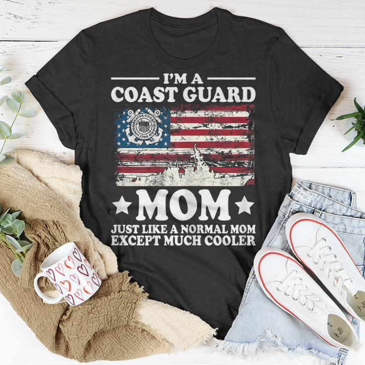 Coast Guard Mom American Flag Military Family Gift Gift For Womens Unisex T-Shirt Unique Gifts