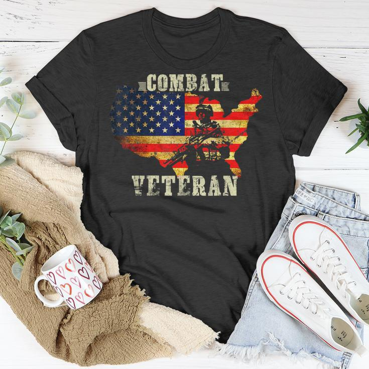 Combat Veteran Proud American Soldier Military Army Gift Unisex T-Shirt Unique Gifts