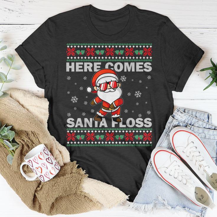 Here Comes Santa Floss Ugly Christmas Pajama Men Flossing V2T shirt Seseable UK