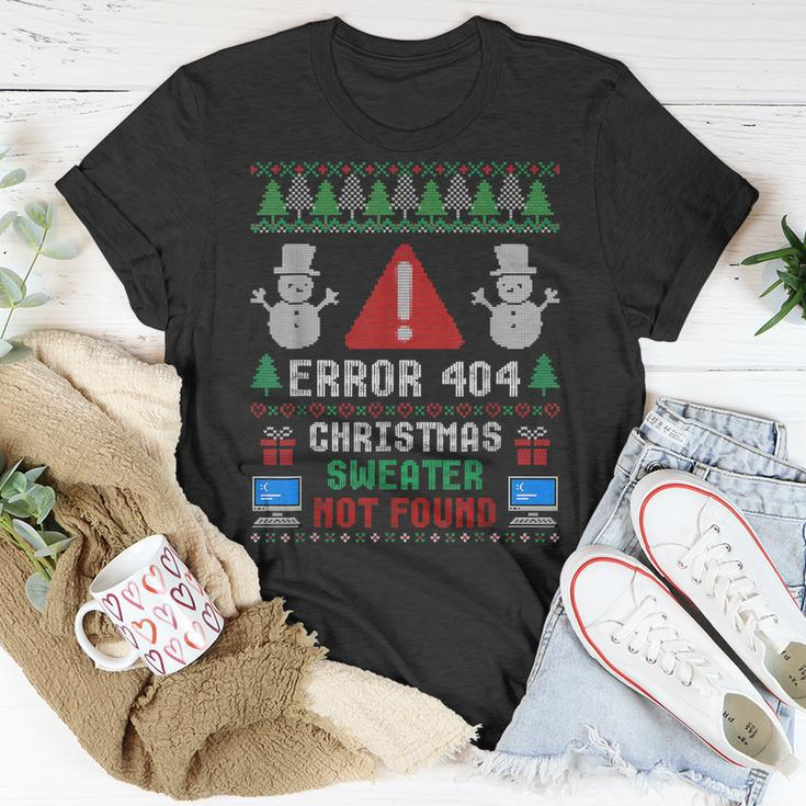Computer Error 404 Ugly Christmas Sweater Nots Found T-shirt Funny Gifts