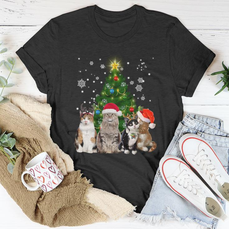 Cute Cat Christmas Tree Cat Lover Xmas Cat Mom Gift Unisex T-Shirt Unique Gifts