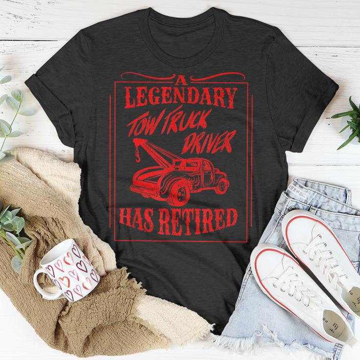 Cute A Legendary Tow Truck Driver Has Retired T-shirt Funny Gifts