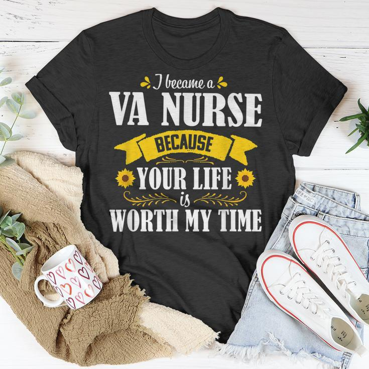 Cute Sunflower Quote Va Nurse Veteran Nursing Women T-shirt Funny Gifts